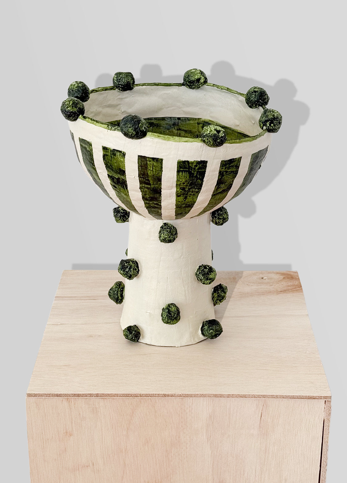 Papier mâché bowl with stand.