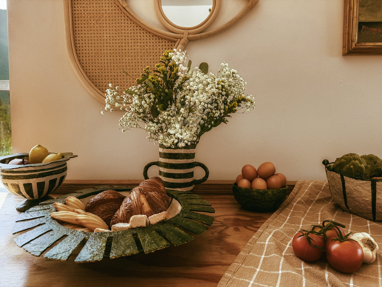Paper mache bowl designed in <os Angeles by the Circular Design Studio, Claverol Studio.